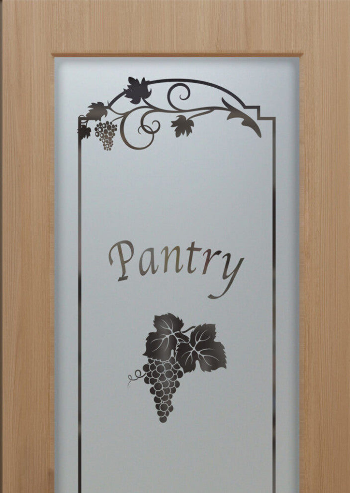 Pantry Door - Grape Cluster Grape Ivy - Primed - 30" x 96" - Knob on Right -...