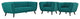 Bestow 3-Piece Upholstered Fabric Sofa and Armchair Set Teal
