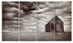 Abandoned Desert Church, Landscape Canvas Art Print, 48"x28", 4 Panels