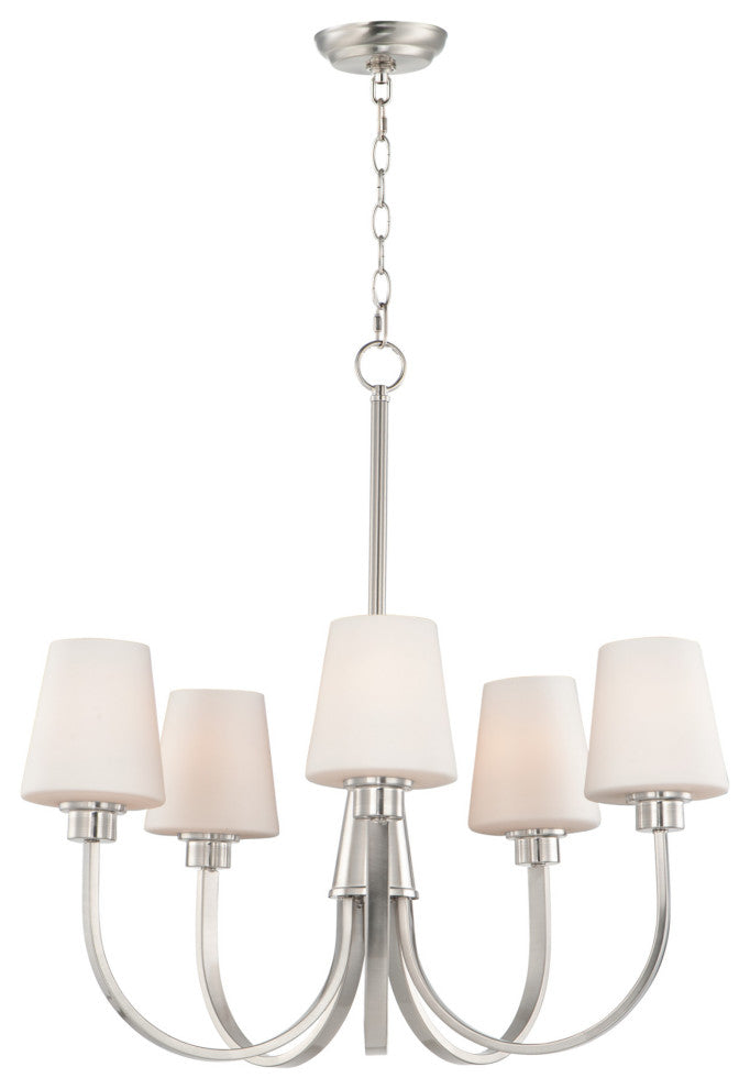 Maxim 11825SW Shelter 5 Light 27"W Chandelier - Satin Nickel