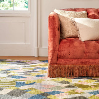 Kit Kemp x Dash & Albert Deer Leap Coral Hand Hooked Wool Rug, Multi, 8' x 10'