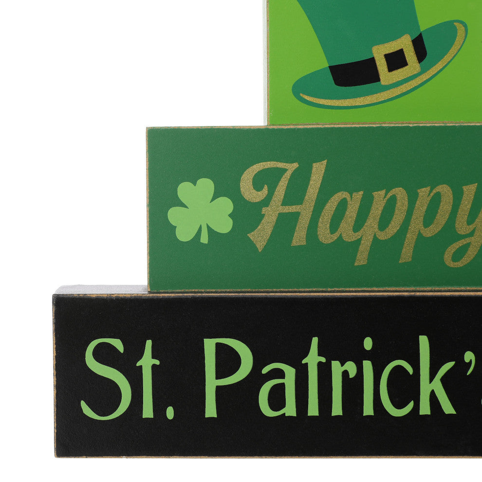 9.5" St. Patrick's Wooden Block Table Sign