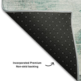 Premium Machine Washable Mayfield AMF710 Teal 9' x 12' Rug