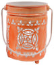 7.5" L'eau de Fleur Cut-Out Votive Candle Lantern, Bright Orange