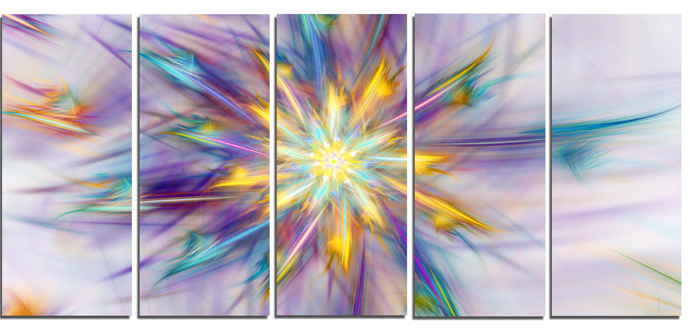 Large Exotic Colorful Flower, Floral Canvas Art Print, 60"x28", 5 Panels