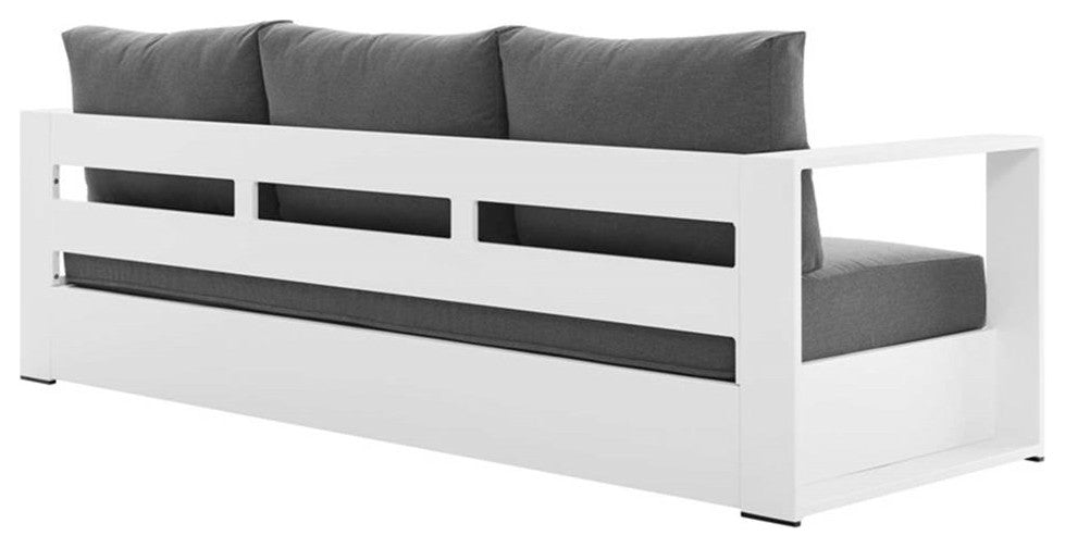 Tahoe Outdoor Patio Powder-Coated Aluminum 2-Piece Set, White Charcoal