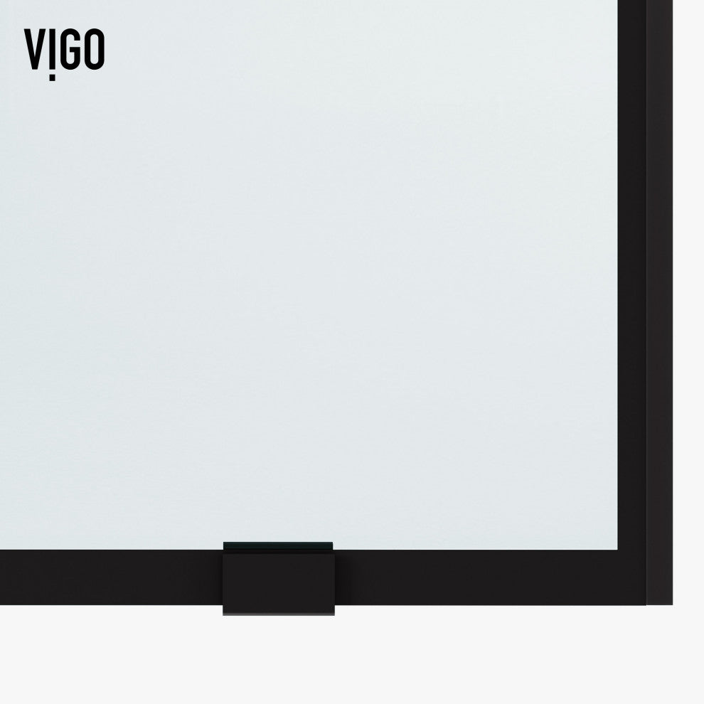 VIGO Elan 68" to 72" W x 74" H Frameless Sliding Shower Door in Matte Black