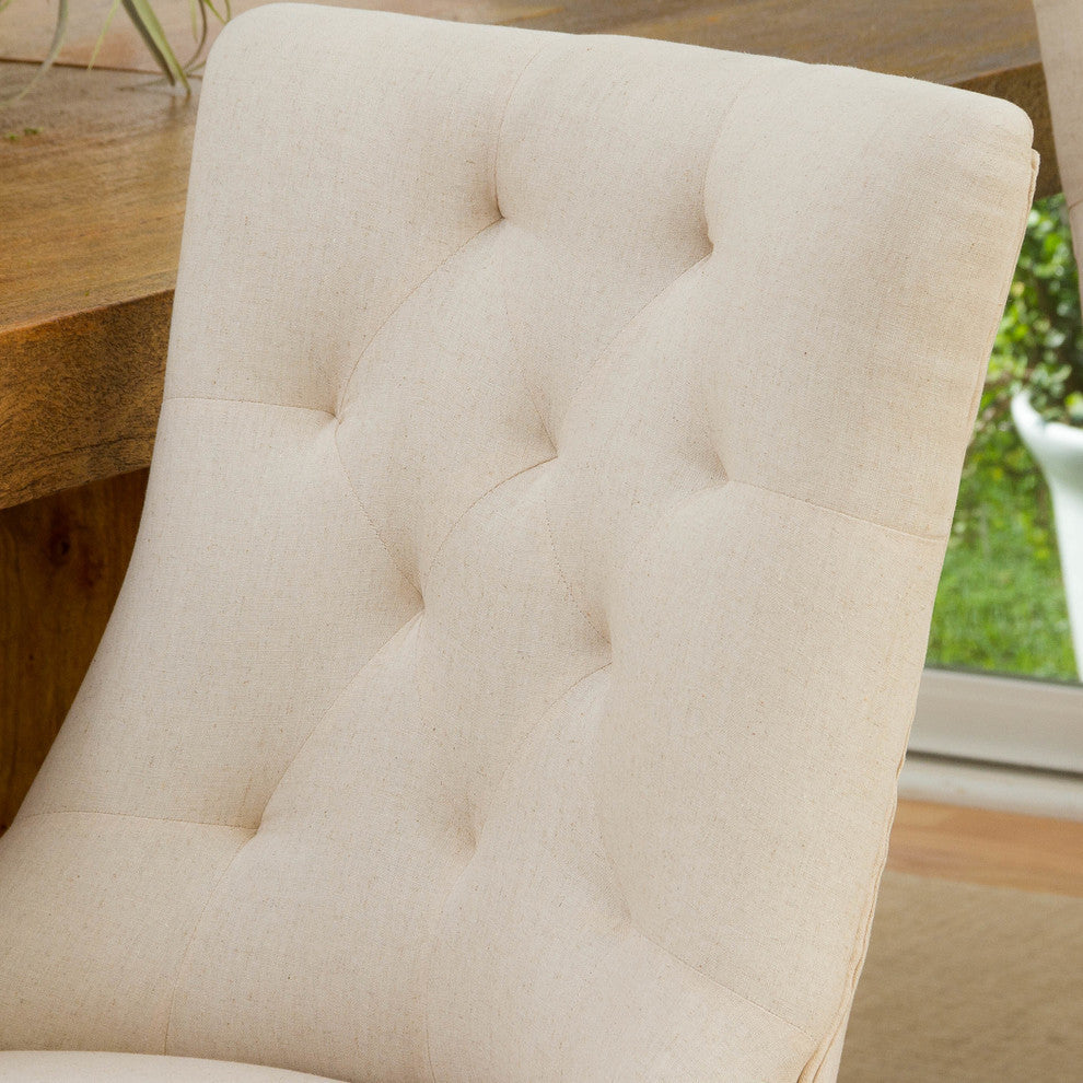 GDF Studio Janelle Tufted Fabric Dining/ Accent Chair, Set of 2