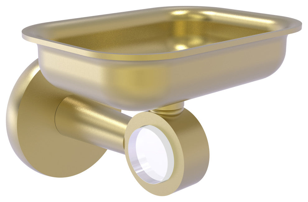Clearview Wall Mounted Soap Dish Holder, Satin Brass