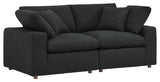 Commix Down Filled Overstuffed Boucle Fabric Loveseat