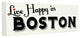 Live Happy In Boston Red Heart Typography Stretched Canvas Wall Art,, 13"x30", C