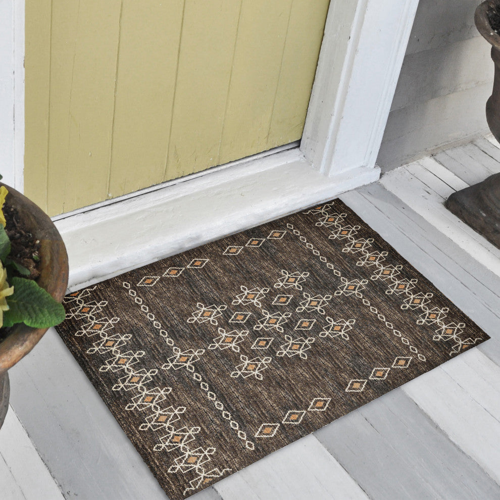 Indoor/Outdoor Sedona SN3 Fudge Machine Washable 1'8" x 2'6" Rug