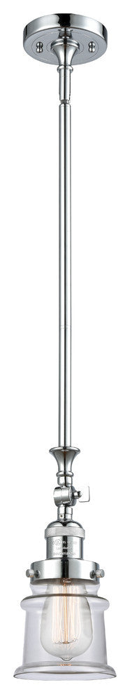 Small Canton 1-Light Mini Pendant, Polished Chrome, Clear