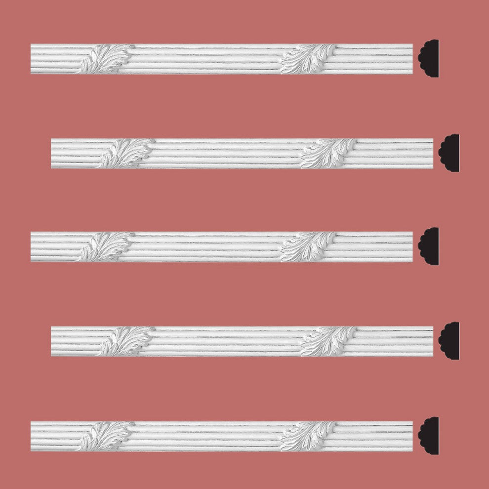 Crown Molding Urethane Xanna Ornate Design 5 Pieces Totaling 387.5" Length