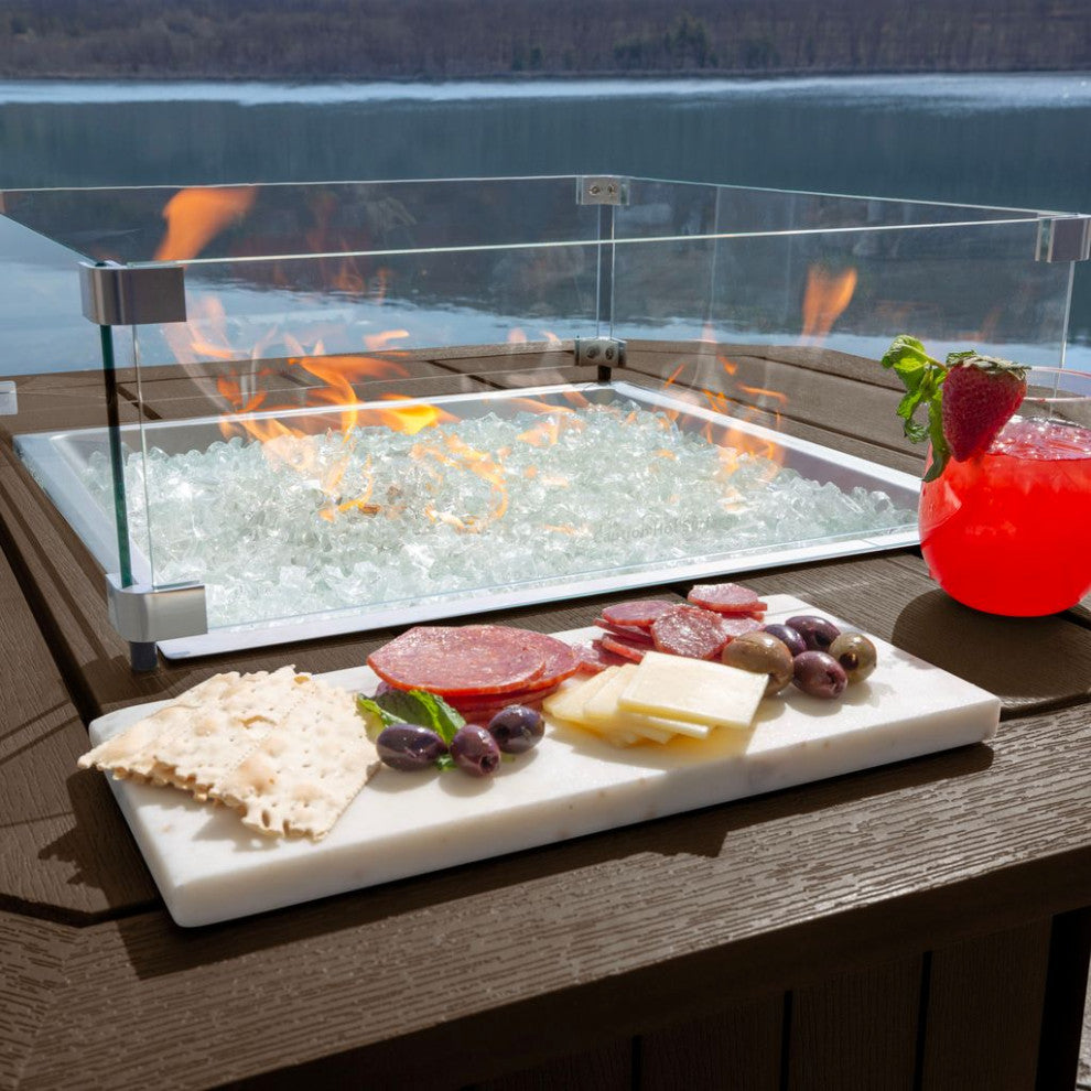 Oasis 40" Fire Pit Table, Weathered Acorn