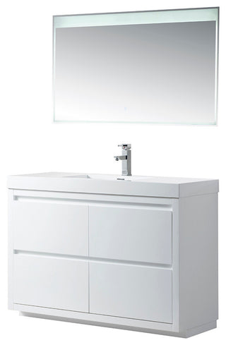 Vanity Art Single-Sink Bathroom Vanity With Resin Top, 48"