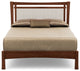 Monterey Bed, Upholstered Headboard, Cognac Cherry, Oyster Microsuede, Full