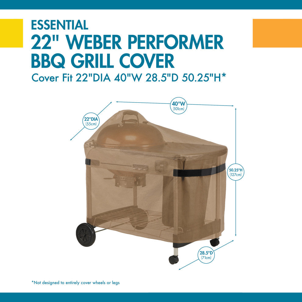 Duck Covers Essential 22" Weber Performer Bbq Grill Cover