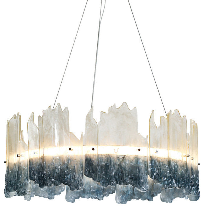 LNC Hanabalter 1-Light 28" Modern Resin LED Chandelier, Silver