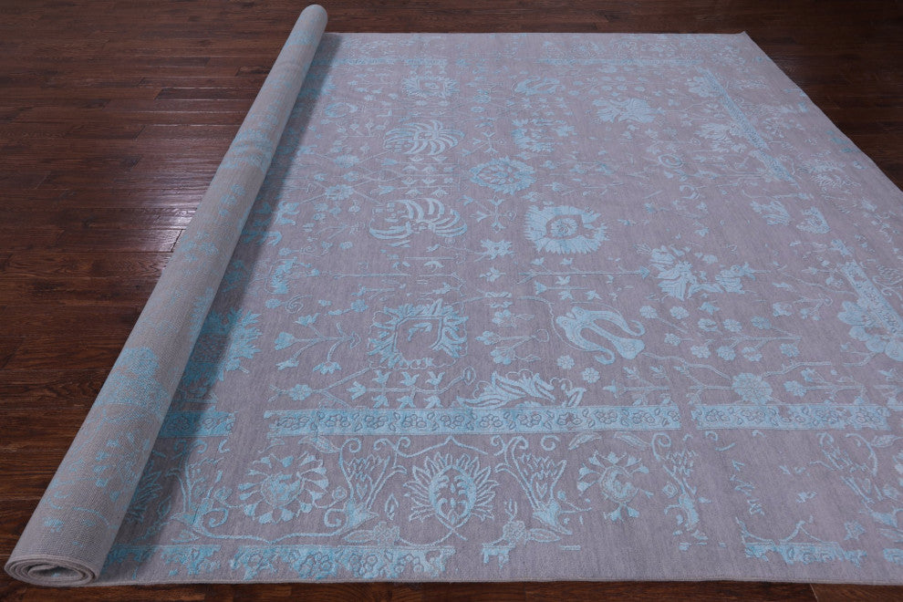 10' 1" X 14' 4" Wool and Silk Persian Handmade Rug Q9119