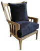 Wingback Navy Velvet Arm Chair