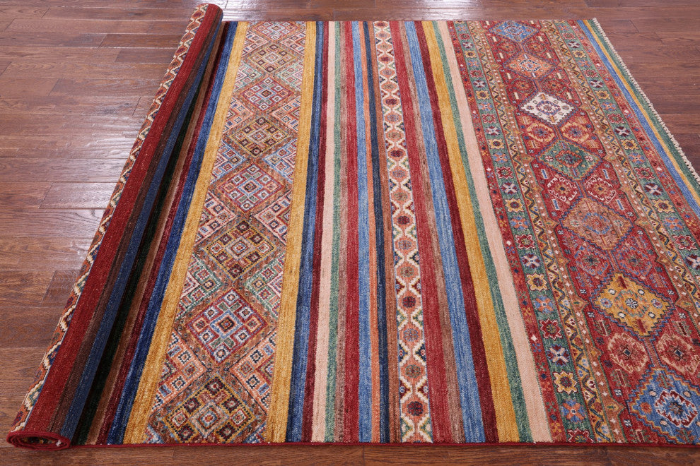 Handmade Khorjin Super Kazak Wool Rug 6' 8" X 9' 10" Q10742