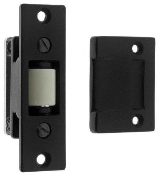 Solid Brass Heavy Duty Silent Roller Latch With Square Strike, Matte Black