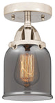 Small Bell Semi-Flush Mount, Polished Nickel, Plated Smoke, Plated Smoke