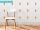 Diamond Fabric Wall Decals, Set of 16, Orange