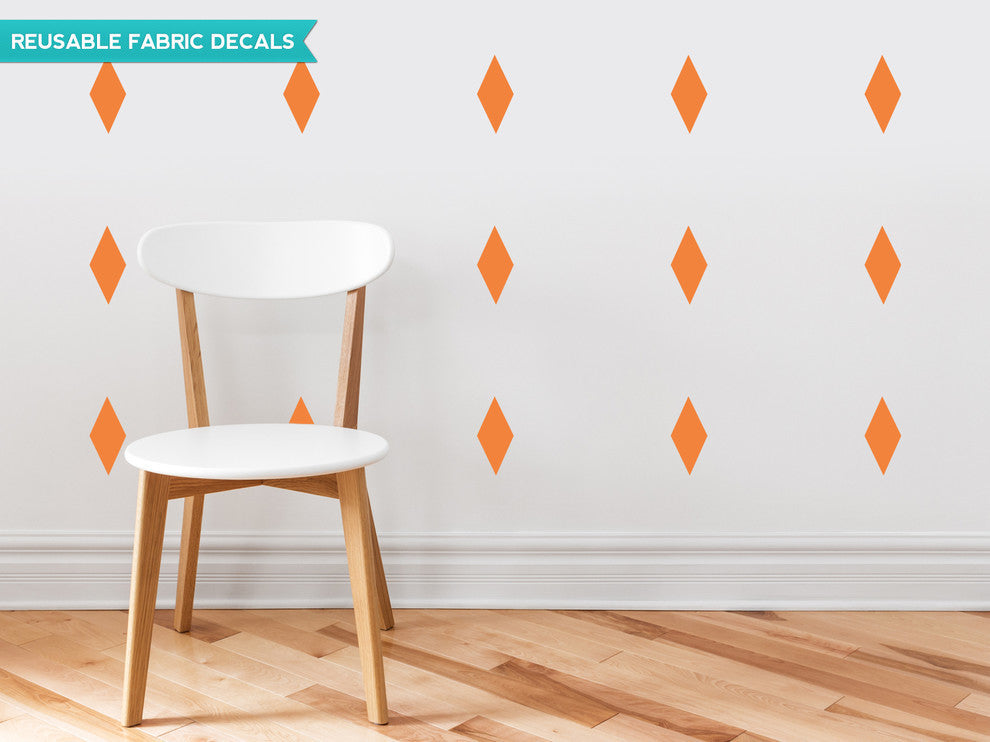 Diamond Fabric Wall Decals, Set of 16, Orange