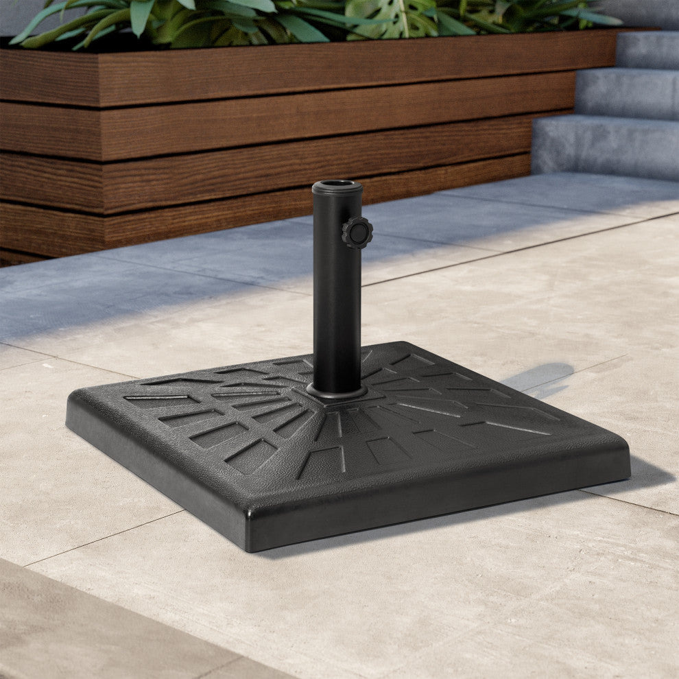 43 lbs Resin Square Concrete Market Umbrella Base, Black
