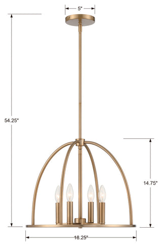 Abbott 4-Light Vibrant Gold Chandelier
