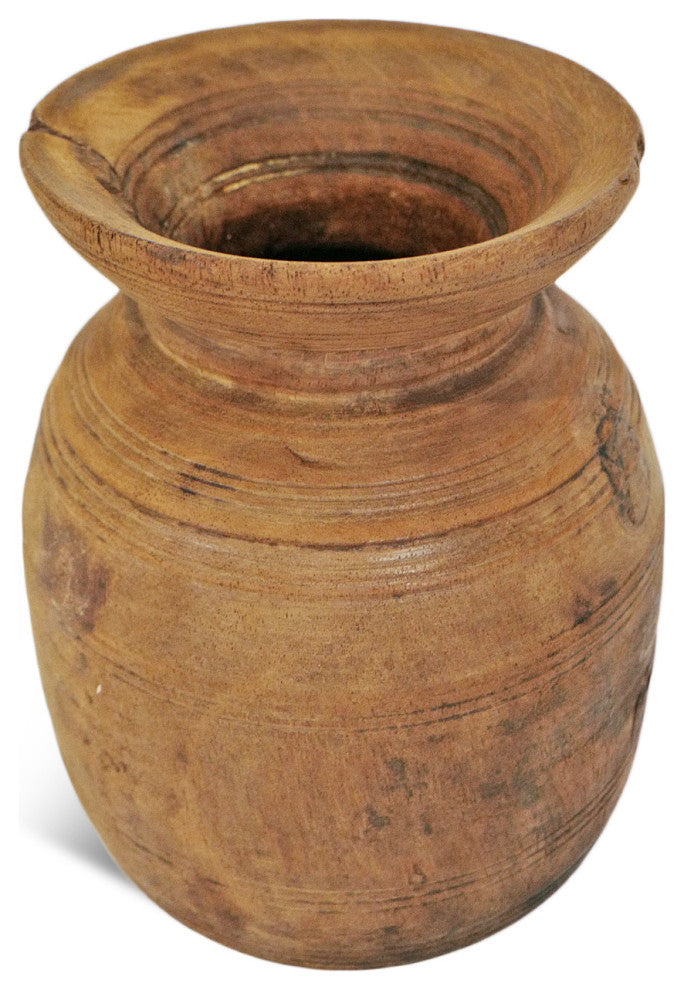 Consigned Old India Wood Pot 11
