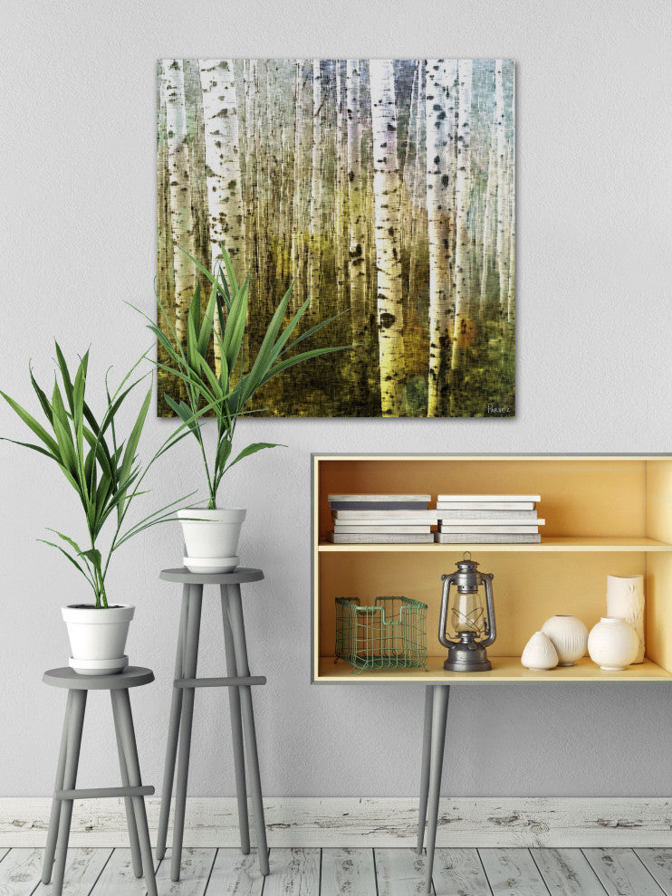 "Aspen Ski" Fine Art Canvas Print, 18"x18"