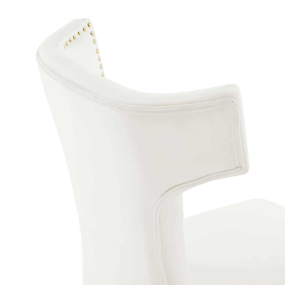 Curve Performance Velvet Dining Chairs, Set of 2, White