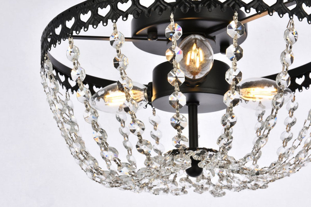 Kaine 14" Flush Mount, Black
