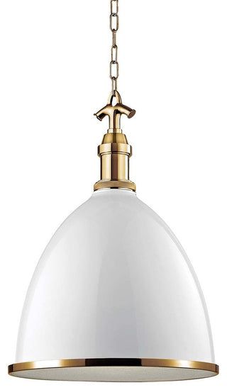 Viceroy 1-Light Large Pendant, White/Aged Brass