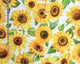 Sunflower Fabric Summer Floral curtain material, Standard Cut