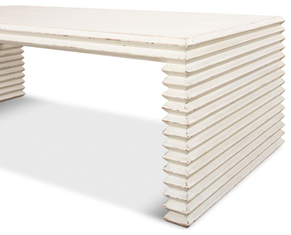 Stacked Cocktail Coffee Table Antique White