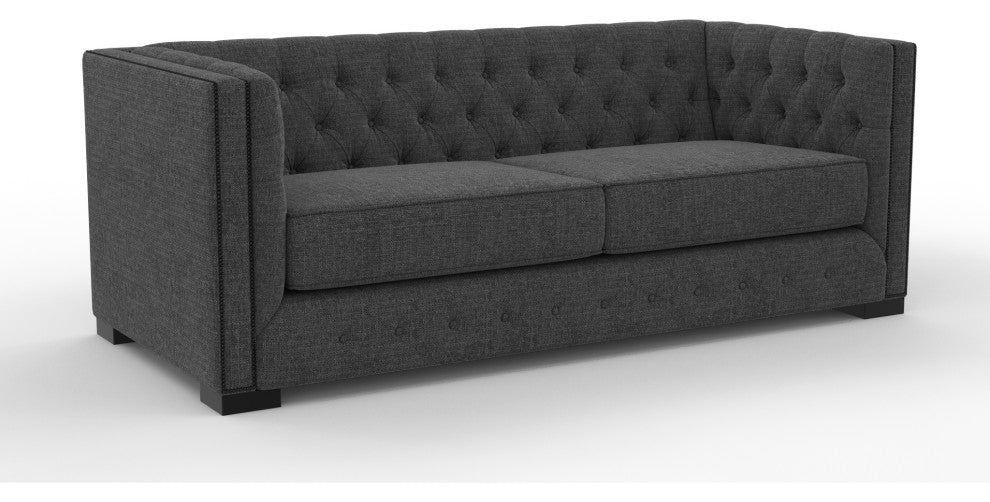 Nativa Interiors Mirel 80" Sofa, Charcoal, Classic Depth