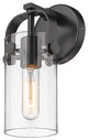 Innovations 423-1W-BK-4CL-LED Pilaster 1 Light 8" Sconce, Matte Black