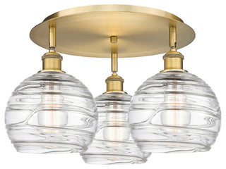 Athens Deco Swirl 3 19.75" Flush Mount Brushed Brass