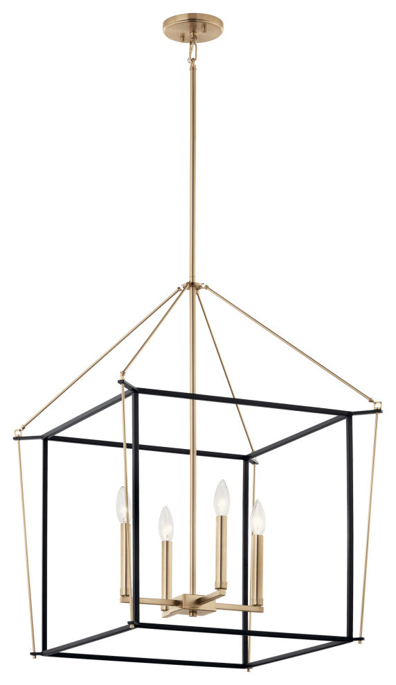 Eisley 4 Light Foyer Pendant, Champagne Bronze, 30"