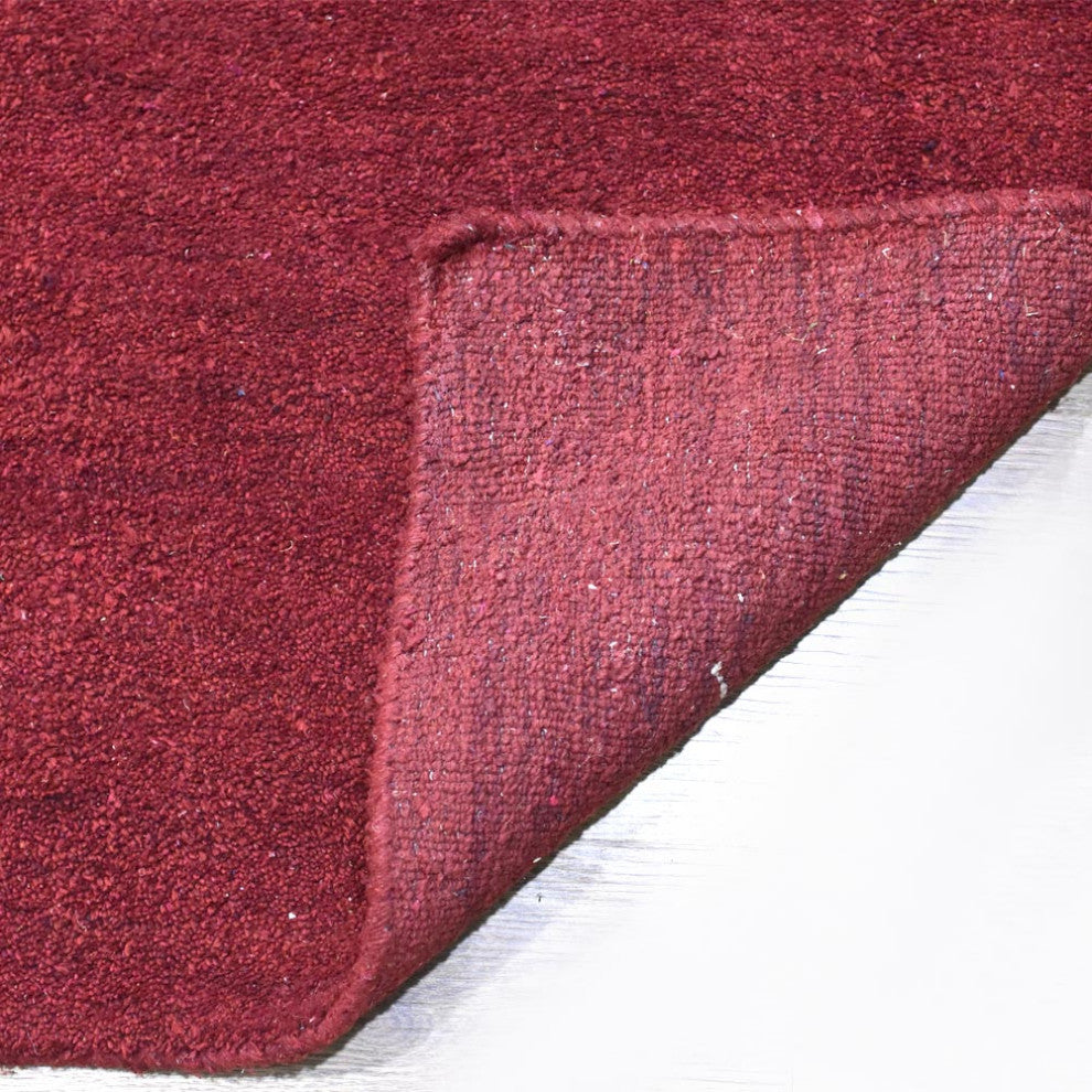 HAND KNOTTED LOOM SILK ECO-FRIENDLY RUGS-9'x12',Rectangle,Red White,Contemporary