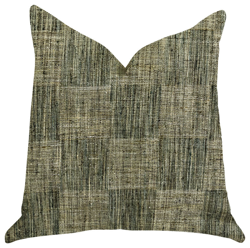 Foursquare Avenue in Green Tones Luxury Throw Pillow, 20"x26" Standard