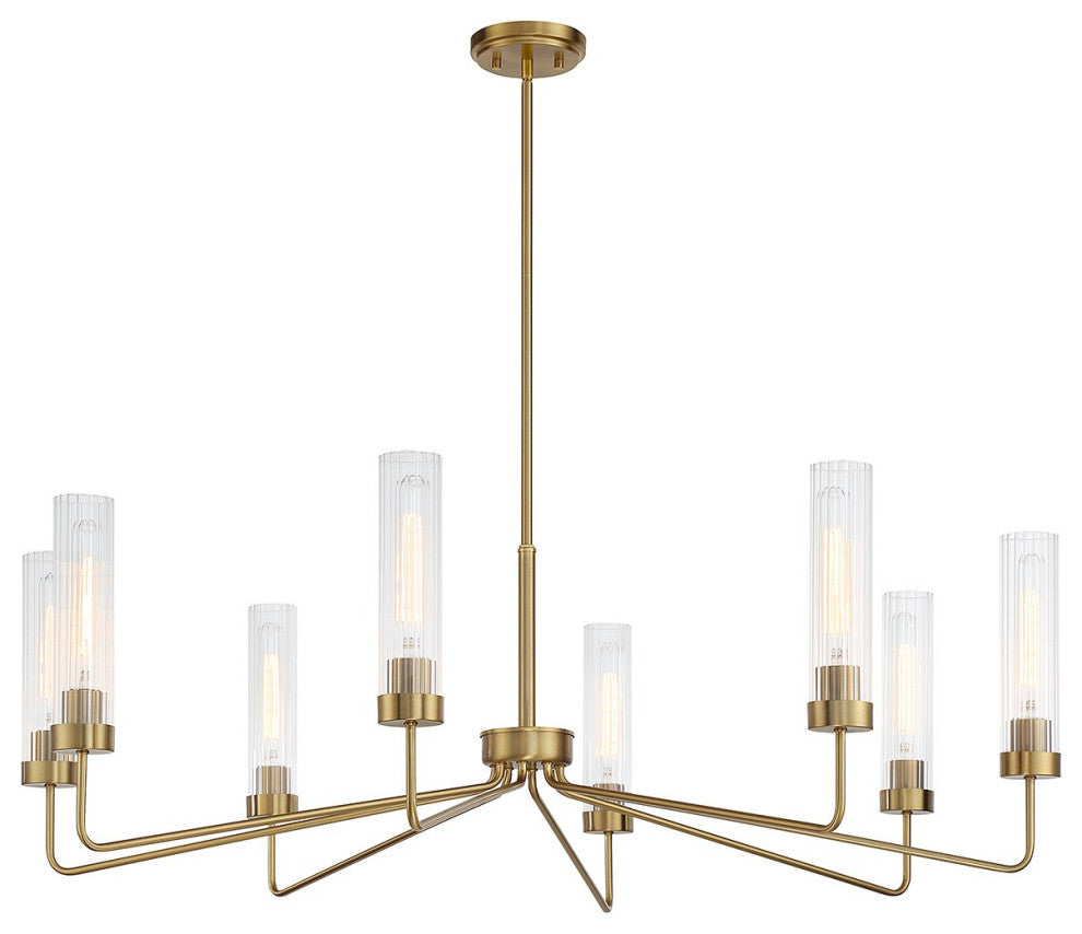 Baker Chandelier, Warm Brass, 8-Light