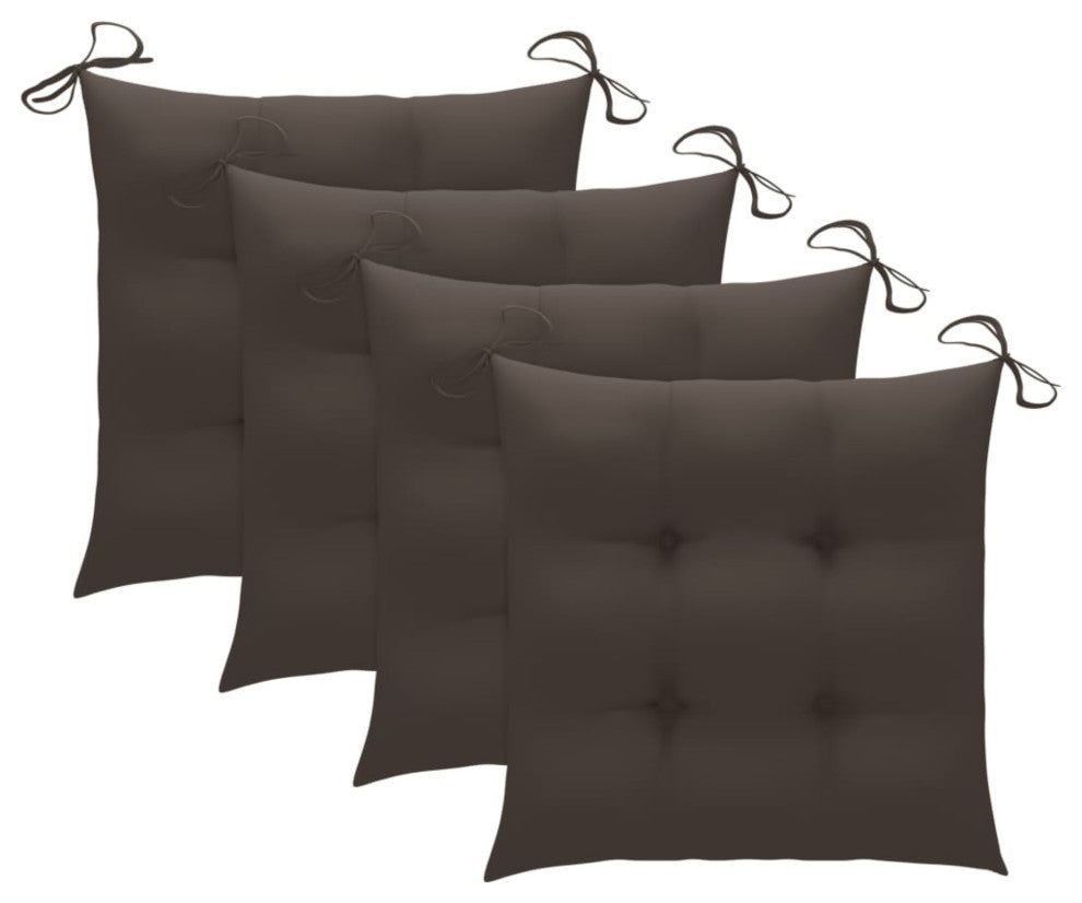 Vidaxl Garden Chairs With Taupe Cushions 4-Piece Set Solid Teak Wood