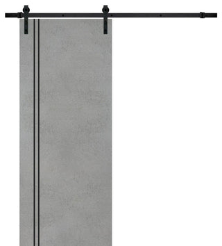 Sturdy Barn Door 42 x 84 | Planum 0016 Concrete with  | 8FT