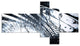 3D Abstract Art Black Structural, Abstract Canvas art print, 60"x32", 5 panels