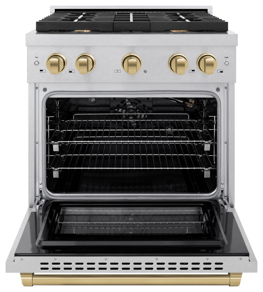 ZLINE 30" Freestanding Gas Range, DuraSnow With Champagne Bronze SGRSZ-30-CB